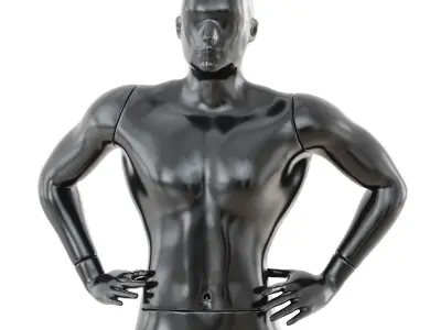 Black mannequin soccer player 34 3D model