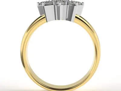 beautiful big flower ring 3D print model