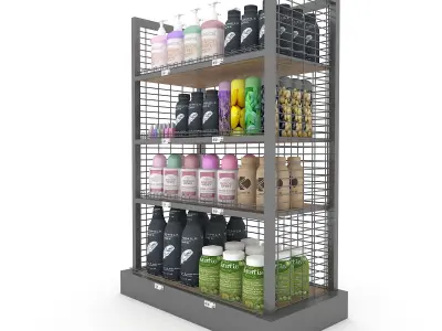 cosmetic product market stand 02 Low-poly 3D model