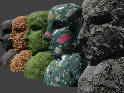 Mountain face Low-poly 3D model