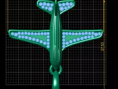 Gold airplane pendant  3D printable model   3D print model