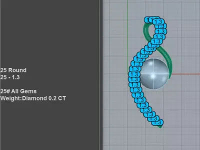 Luxury Diamond Pearl Pendant 3D print model