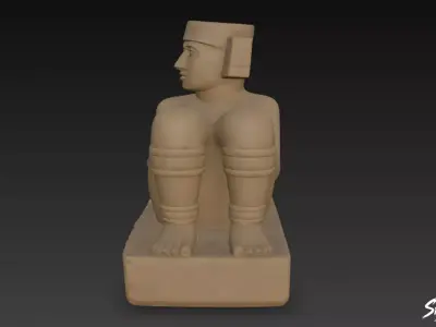 Chac Mool Statue Low-poly 3D model