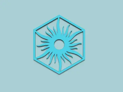 Hexagonal Wall Panel A33 Sun - Interior Design Decoration 3D print model