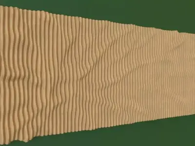 Waves trapped in the wood Decoration frame panel  3D model