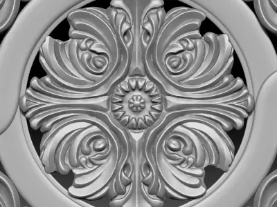 Carved Decorative Wooden Facade for CNC machine 3D print model