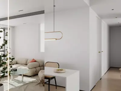 Modern living room dining room interior scenes 551 3D model