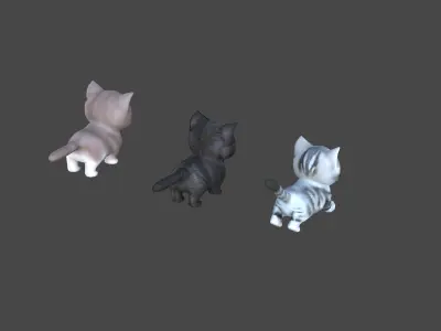 Animate Munchkin Cat Low-poly 3D model