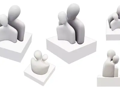 Hugging Lovers Statue 3D print model