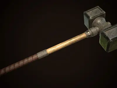 War Hammer 01 Low-poly 3D model