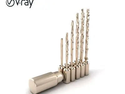 Hex Shank Steel Drill Bit Set model pack Low-poly 3D model