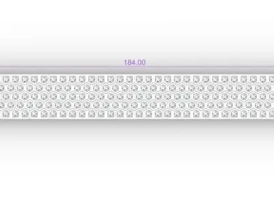  Luxury Hexagon Gold Bracelet with Diamonds 3D print model