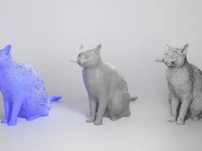 Red cat 07 Low-poly 3D model