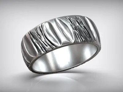 Designer Art Gold Wedding Band 3D print model