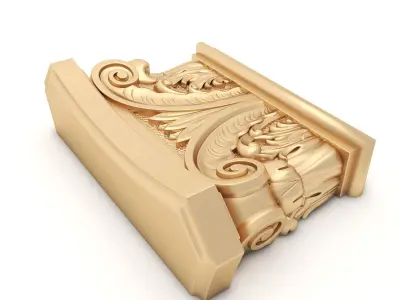 Corbel 8 golden ornate column 3D model