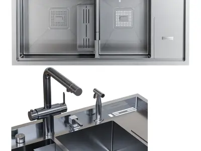 Asras sink set2 3D model