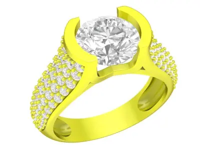A7494 Fashion Diamond Women Ring 3D Model 3D print model