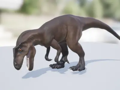 Pack of theropods Low-poly 3D model