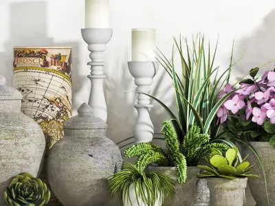 Decorative vase set 3D model