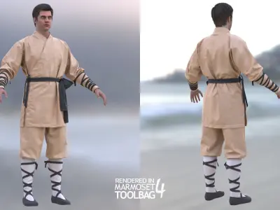 Mens - Martial Uniforms - Modular - Rigged 3D Model Collection