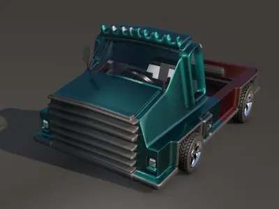 Box Van Truck Goods Carrier   Low-poly 3D model