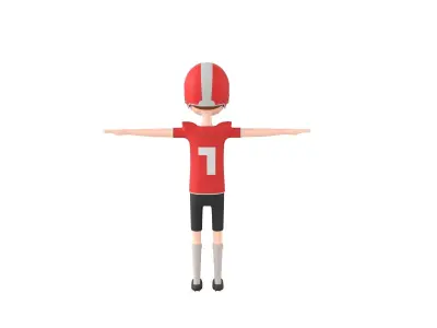 CartoonMan048 Football Player 3D model