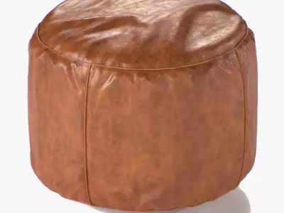 Moroccan Pouf leather Low-poly 3D model