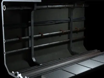 Sci-Fi Train Metro Railway Tunnel  Low-poly 3D model