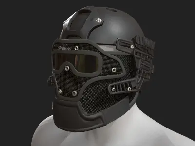 Helmet scifi military combat  Low-poly 3D model get