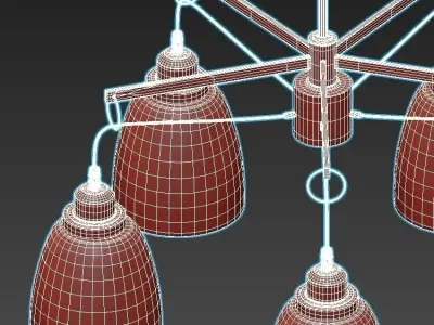 freya-louise-fr4167-pl-05-bl four light chandelier with clear... 3D model