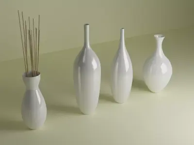 vase set of vases with incense sticks Free 3D model