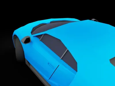 Low Poly Bugatti Chiron Sports Car Low-poly 3D model