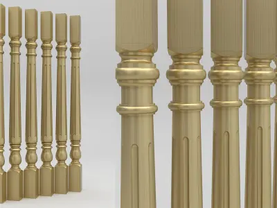 Carved Baluster 3D model buy