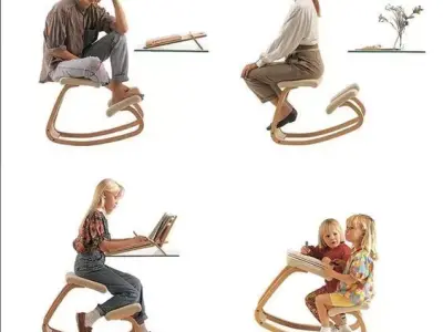 Ergonomic Kneeling Chair  Low-poly 3D model