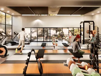 Modern Gym Interior 3D Model Detailed Model Low-poly 3D model