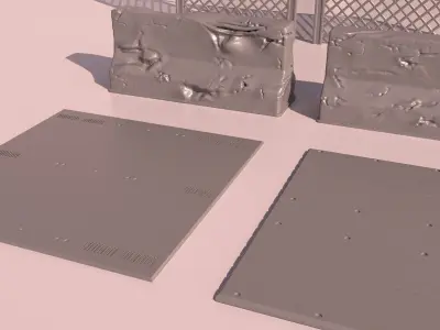 Set of 8 objects for the factory 3D print model