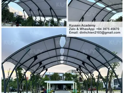 Roof structure for car parking and walkways 2 Low-poly 3D model
