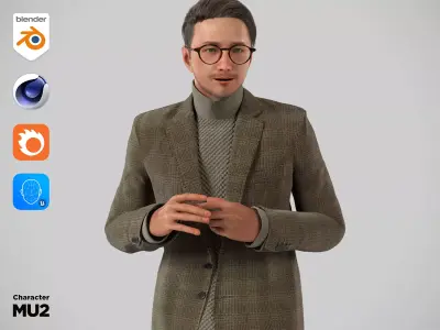 Modular Character - Asian Smart Casual Man - MU2 Low-poly 3D model