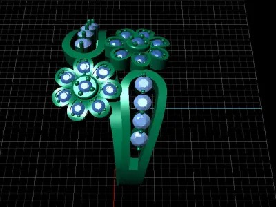 Women Ring 24 stylish flower shaped diamond ring for women 3D print model
