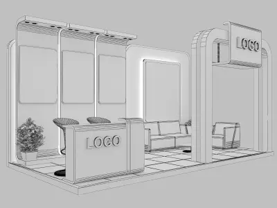 Booth Exhibition Stand a8 3D model