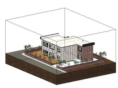 Restaurant Project Revit Low-poly 3D model