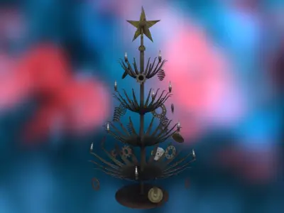 digital scientific Christmas trees 3D model