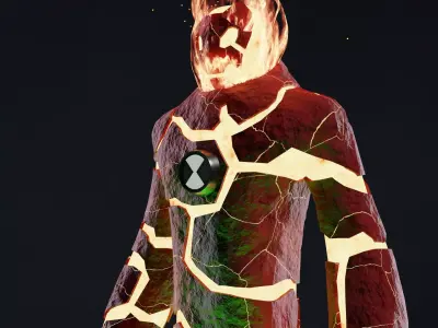 Heatblast  from  Ben 10   UV unwrapped and Textures Provided Free 3D model