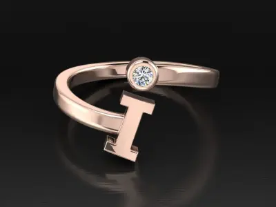 Jewelry Alphabet Ring I 3D print model