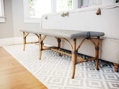 Realistic Interior Corona White Bedroom 3D model