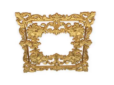 Plaster decorative frame ornament 13 3D model