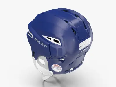 Hockey Helmet Bauer Re-Akt 100 Blue Low-poly 3D model
