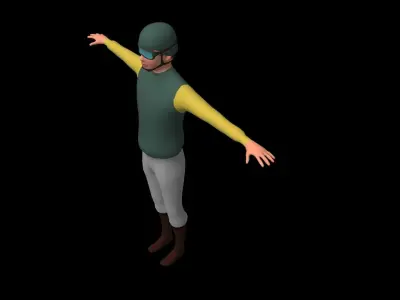 Jockey Rigged Low-poly 3D model