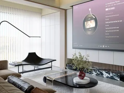modern living room dining room interior scenes  3D model 33