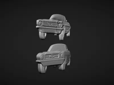 Mustang Bas Relief 3D print model